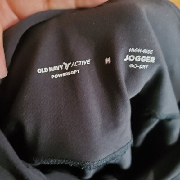 Old Navy Pants Womens Medium Black High-Rise Powersoft Go-Dry Activewear Jogger - Picture 2 of 9